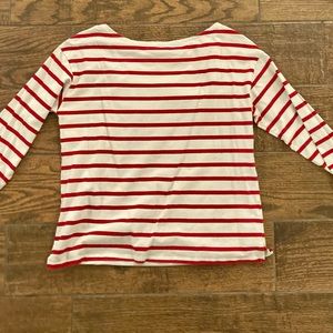 Mid-Length Sleeve Red and White Striped Shirt